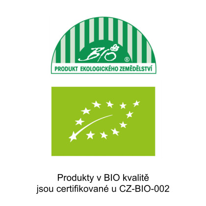 Produkty v bio kvalitě jsou certifikovaané u CZ-BIO 002.