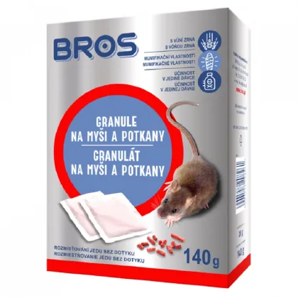 Granule na myši a potkany - Bros - prodej ochrany proti škůdcům - 7 x 20 g